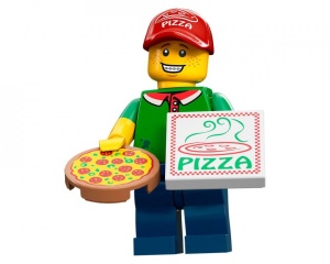 col12-11 Pizza bezorger, pizza, pizzadoos en standaard NIEUW *0M0000