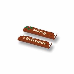 CUS5002 Tegel 1x4 (2x) MERRY CHRISTMAS wit NIEUW *0A000