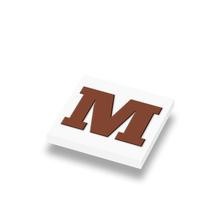 CUSE8014 Tegel 1x1 met chocoladeletter M *0A000