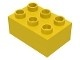 HU87084-3 COMPATIBEL met DUPLO steen 2x3 (Hubelino) geel NIEUW *