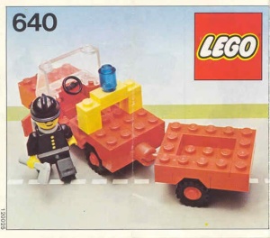 INS640-G 640 BOUWBESCHRIJVING Fire Truck and Trailer MET SCHEUR OP VOORPAGINA gebruikt *LOC RB