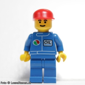 oct017 Octan - Blauwe overall met OCTAN logo, rode Cap, blauw benen, standaard hoofd NIEUW *0M0000