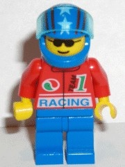 oct027G Octan - Racing met blauw helm and witte Stars, blauw benen gebruikt *0M0000