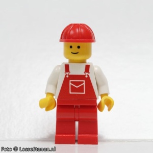 ovr005G Overalls rode met Pocket - rode benen, rode Construction Hat gebruikt *0M0000