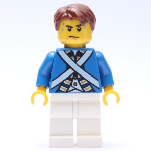 pi173 Soldaat met blauwe jas, zweetdruppeltjes, roodbruin haar NIEUW *0M0000