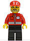 post006 Post Office - Rode pet, hoofd met baard en bril, rode jas met ritsluiting en briefmotief, zwarte benen NIEUW *0M0000