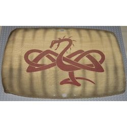 sailbb36-2 Zeil vikingsschip met slangmotief crème gebruikt *5D000