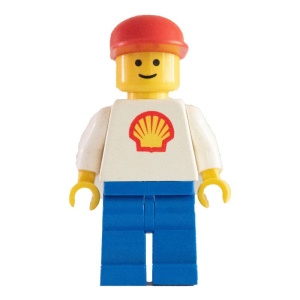 shell010G Shell - Classic - blauwe benen, rode pet gebruikt *0M0000