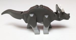 tricera02-10G Triceratops met witte hoorns (PAKKETZENDING) donker, grijs (klassiek) gebruikt *