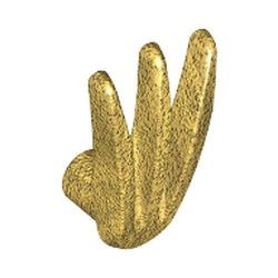 10187-115 Klauw, drie vingers gespreid goud, parel NIEUW *0L0000