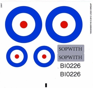 10226stk01 STICKER Sopwith Camel NIEUW *0S0000