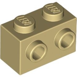 11211-2 Steen 1x2 met noppen aan één zijde crème NIEUW *1L2-13