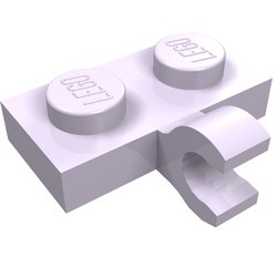 11476-154 Platte plaat 1x2 met horizontale clip LANGE einde lavender, licht NIEUW *1L291