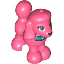 11575pb05-220 Hond Poedel met donkerturquoise halsband rood, koraal NIEUW *0D000