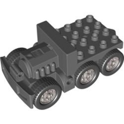 1326c01-85G DUPLO Truck/Tractor basis (PAKKETPOST) grijs, donker (blauwachtig) gebruikt *