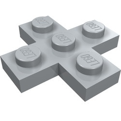15397-86 Platte plaat 3x3 kruis grijs, licht (blauwachtig) NIEUW *1L0000
