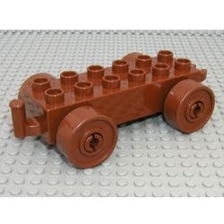 2312c04-8G DUPLO Autobasis met bruine wielen en open clip bruin (klassiek) gebruikt *