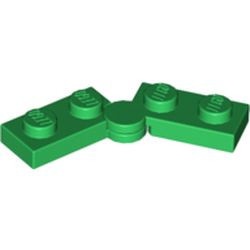 2429c01-6G Scharnierplaat 1x4 compleet (horizontaal 2 x 1x2) (loc 01-09) groen gebruikt *1D011