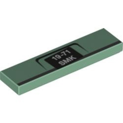 2431pb182-48G Tegel 1x4 19-71 SMK groen, zandkleurig gebruikt *5t04-12