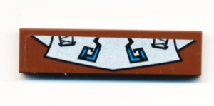2431pb360-88G Tegel 1x4 met gorilla armor (Sticker) bruin, roodachtig gebruikt *5t04-13