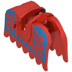 2490pb02-5G Zadel met bepantsering blauwe draak rood gebruikt *0D000