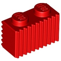 2877-5 Steen met grill horizontaal/andere kant verticaal rood NIEUW *1L041
