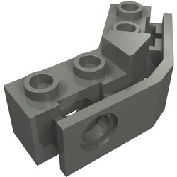 2991-85 Technic, gebogen steen 1x2 - 1x2 met bumperhouder grijs, donker (blauwachtig) NIEUW *