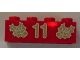 3001pb052-5 Steen 2x4 kerstster en nummer 11 rood NIEUW *5K0000
