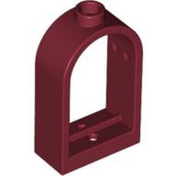 30044-59 Raam 1x2x2 2/3 ronde top zie x34 of 30046 rood, donker NIEUW *1L0000