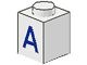 3005-A-1G Steen 1x1 met letter A wit gebruikt *5V01-06