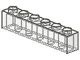 3009-12 Steen 1x6 (frosted lines versie) transparant NIEUW *5K0000