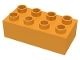 3011-31G DUPLO steen 2x4 (LET OP: DUPLO IS VRIJWEL ALTIJD PAKKETPOST) oranje, midden NIEUW *
