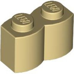 30136-2 Steen 1x2 gewelfd (pallisaden) crème NIEUW *1L044