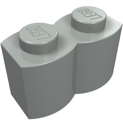 30136-9 Steen 1x2 gewelfd lichtgrijs (klassiek) NIEUW *1L044