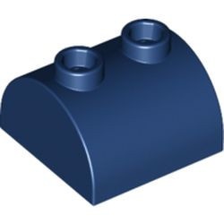 30165-63 Steen 2x2 halfronde kop, 2 noppen bovenop blauw, donker NIEUW *1L200