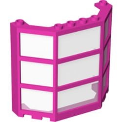30185c04-47G Erker 3x8x6, raam met transparant glas roze, donker gebruikt *
