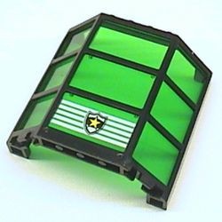 30185c05pb01-11G Erker 3x8x6, groen getint glas POLITIE embleem zie ook 30181 zwart gebruikt *