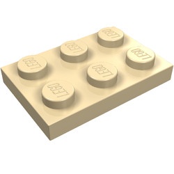 3021-2B BULK: 50x Platte plaat 2x3 crème NIEUW *1L202+3+4