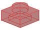 3024-17G Platte plaat 1x1 transparant rood gebruikt *1L366