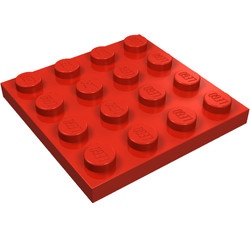 3031-5 Platte plaat 4x4 rood NIEUW *5K0000