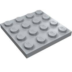3031-86 Platte plaat 4x4 grijs, licht (blauwachtig) NIEUW *5K0000