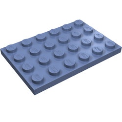 3032-55G Platte plaat 4x6 blauw, zandkleurig gebruikt *1A043