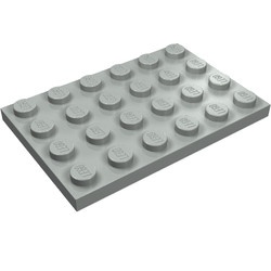 3032-9 Platte plaat 4x6 lichtgrijs (klassiek) NIEUW *5K0000