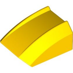 30602-3G Dakpan rond 2x2 ribbeltjes (geen noppen bovenop) geel gebruikt *1L000