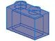 3065-14 Steen 1x2 zonder centrale versterking transparant donkerblauw NIEUW *1L1-7