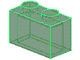 3065-20 Steen 1x2 zonder centrale versterking transparant groen NIEUW *1L1-7
