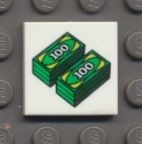 3068bpb0464-1 Tegel 2x2 Twee stapels dollarbiljetten wit NIEUW *0D008