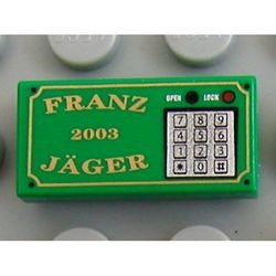 3069bpb0031-6G Tegel 1x2 ' FRANZ JAGER' en cijfertoetsenbord groen gebruikt *5T02-08