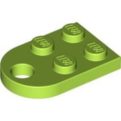 3176-34G Platte plaat 2x2 met gat voor trekhaak (oog) lime gebruikt *1L324