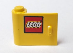 3189pb002-3G Deur 1x3x2 links met LEGO Logo met zwarte rand (Sticker) geel gebruikt *5S034